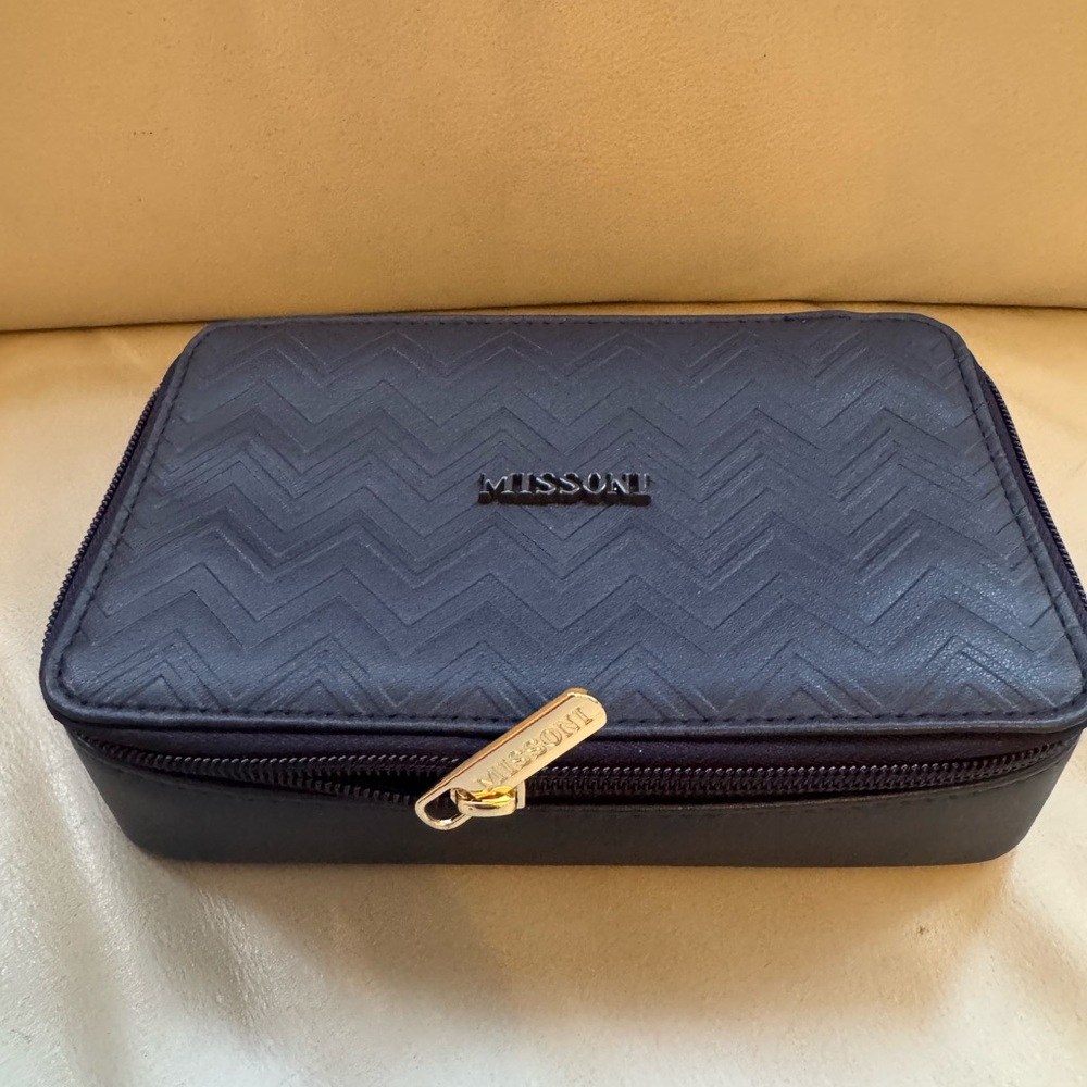 Missoni travel pouch unisex chevron blue